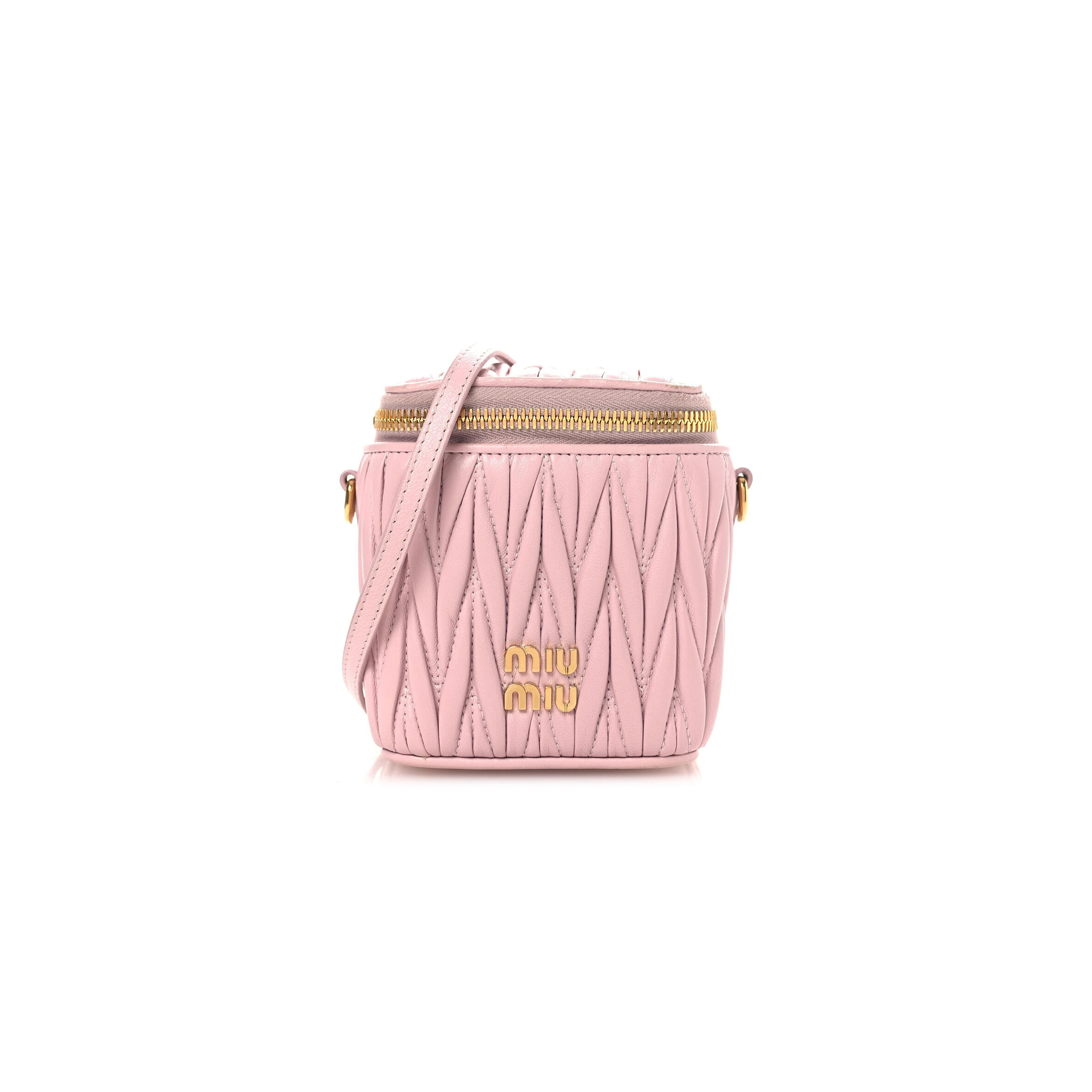 MIU MIU MATELASSÉ LOGO-PLAQUE MINI BAG 5NR018 (10.5*9.5*7cm)